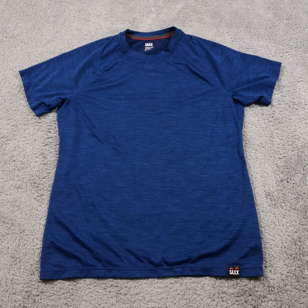 SAXX Aerator T-Shirt Mens Size Small Blue Athletic Performance Polyester